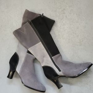EUC suede patchwork boots size 6m